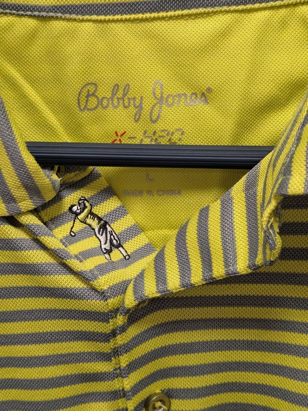 Bobby Jones St Andrews Old Course Performance Golf Polo Striped L - Picture 2 of 5